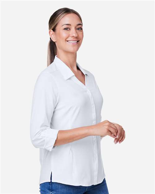 CORE365 CE510LW - Women's Ultra UVP Marina Shirt - White