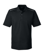 CORE365 88181R — Men's Radiant Performance Piqué Polo with Reflective Piping — Black (flat)