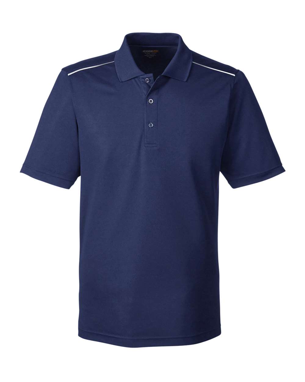 CORE365 88181R — Men's Radiant Performance Piqué Polo with Reflective Piping — Classic Navy (flat)