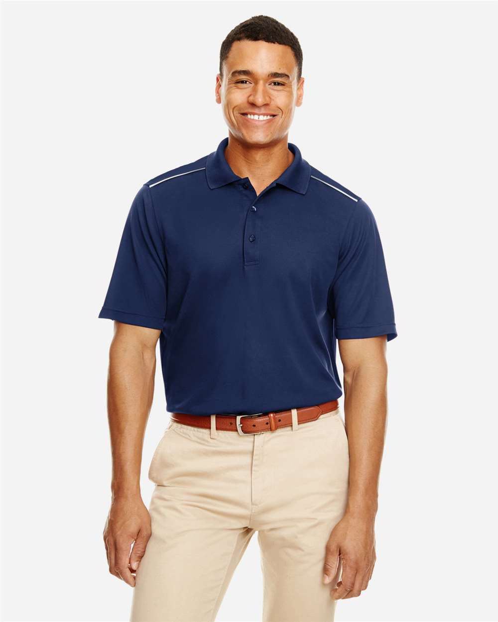 CORE365 88181R — Men's Radiant Performance Piqué Polo with Reflective Piping — Classic Navy