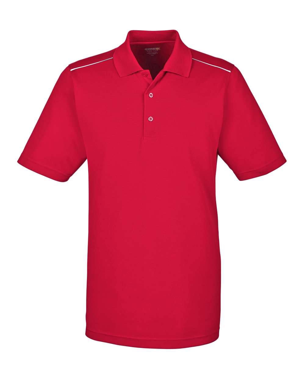 CORE365 88181R — Men's Radiant Performance Piqué Polo with Reflective Piping — Classic Red (flat)