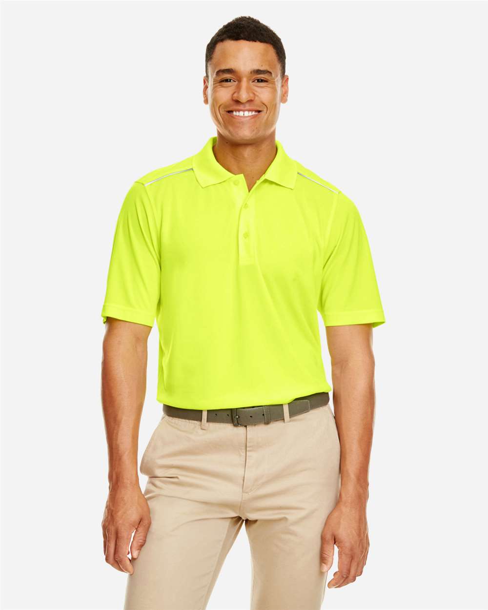 CORE365 88181R — Men's Radiant Performance Piqué Polo with Reflective Piping — Safety Yellow