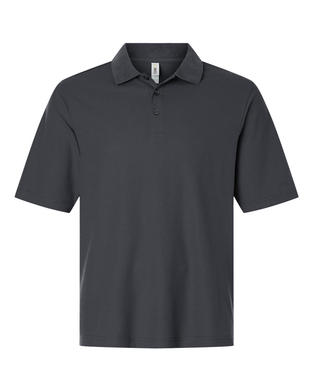 CORE365 CE106T — Men's Tall Resolve CVC Performance Pique Polo — Carbon (flat)