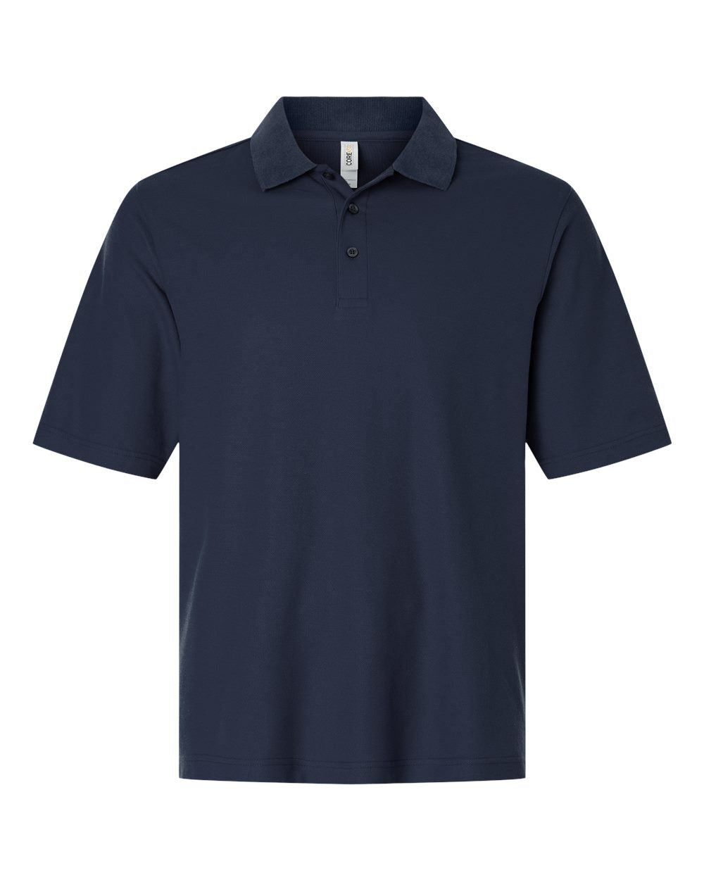 CORE365 CE106T — Men's Tall Resolve CVC Performance Pique Polo — Classic Navy (flat)