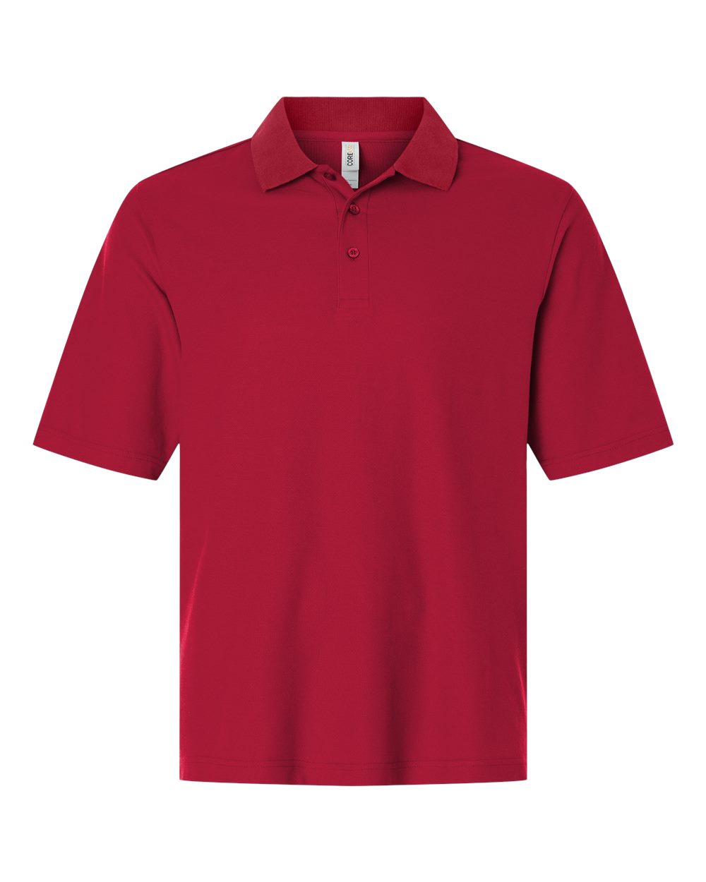 CORE365 CE106T — Men's Tall Resolve CVC Performance Pique Polo — Classic Red (flat)