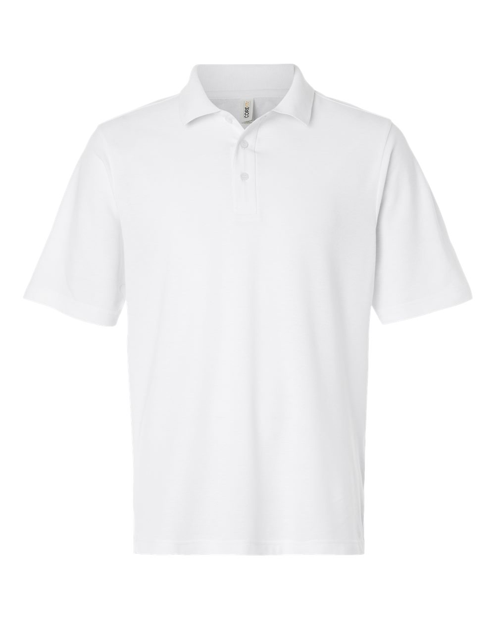 CORE365 CE106T — Men's Tall Resolve CVC Performance Pique Polo — White (flat)