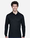 CORE365 88192T — Men's Tall Pinnacle Performance Long Sleeve Piqué Polo — Black