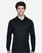 CORE365 88192T — Men's Tall Pinnacle Performance Long Sleeve Piqué Polo — Black