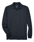 CORE365 88192T — Men's Tall Pinnacle Performance Long Sleeve Piqué Polo — Carbon (flat)