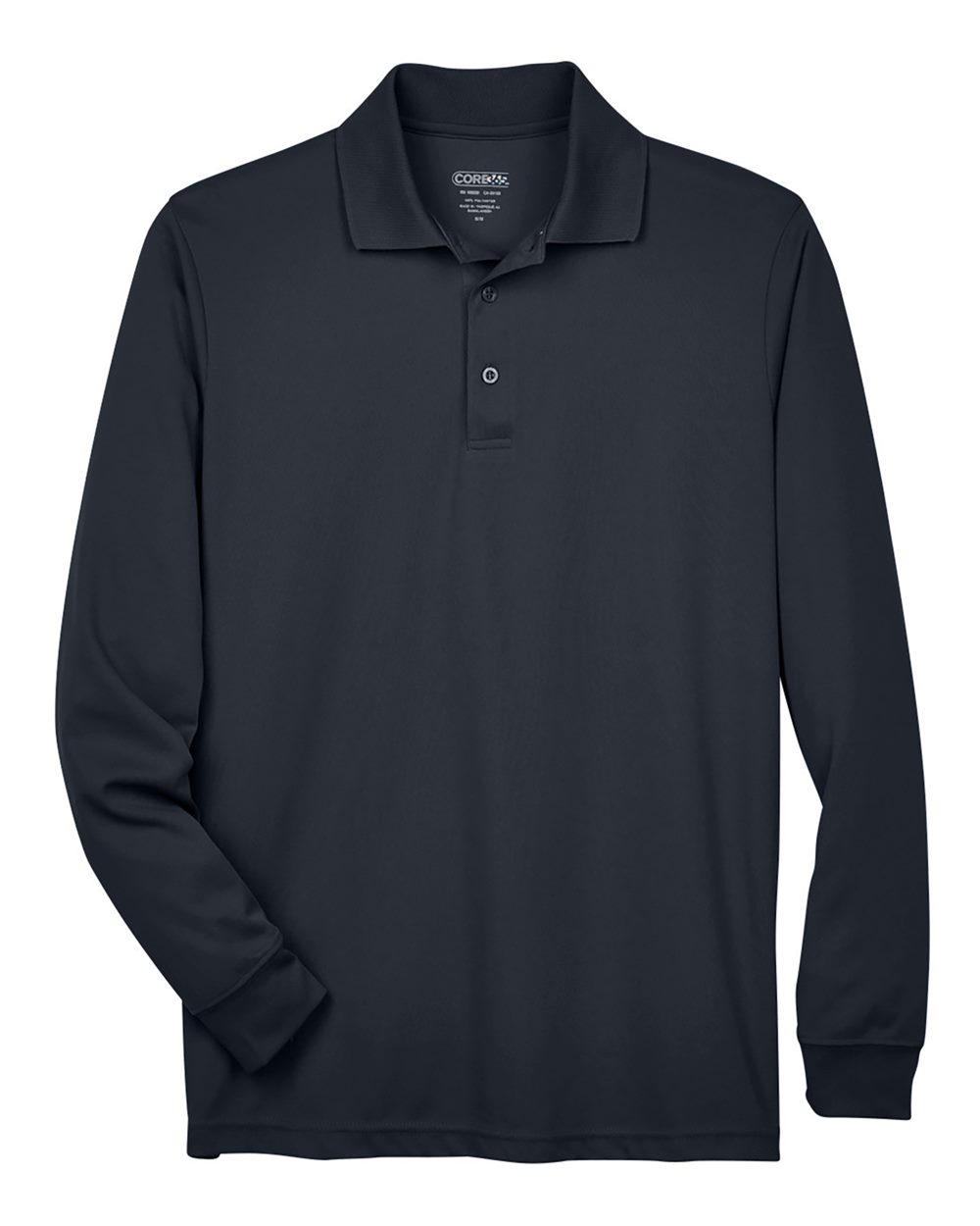 CORE365 88192T — Men's Tall Pinnacle Performance Long Sleeve Piqué Polo — Carbon (flat)