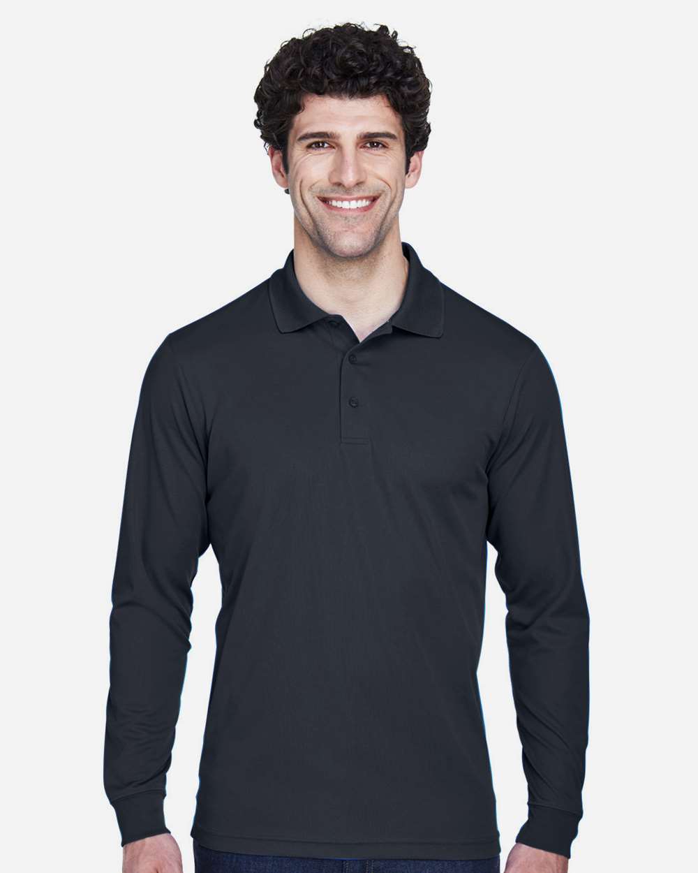 CORE365 88192T — Men's Tall Pinnacle Performance Long Sleeve Piqué Polo — Carbon