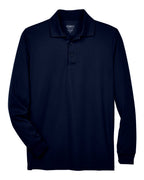 CORE365 88192T — Men's Tall Pinnacle Performance Long Sleeve Piqué Polo — Classic Navy (flat)