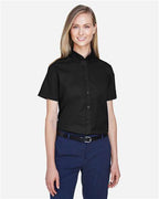CORE365 78194 - Women's Optimum Short Sleeve Twill Shirt - Black