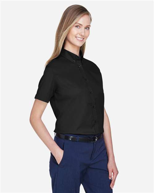 CORE365 78194 - Women's Optimum Short Sleeve Twill Shirt - Black