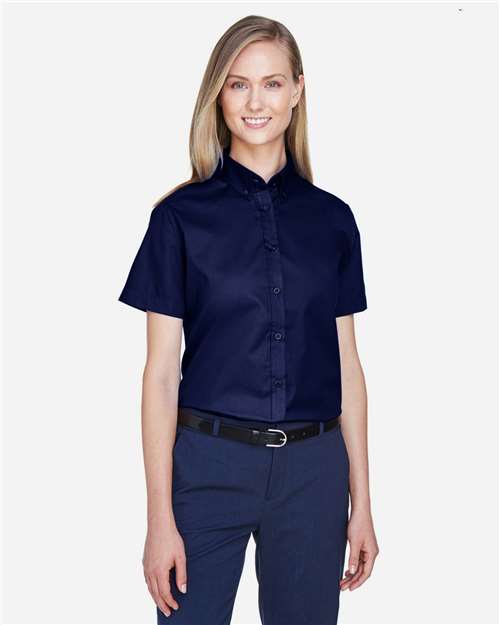 CORE365 78194 - Women's Optimum Short Sleeve Twill Shirt - Classic Navy