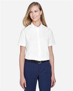 CORE365 78194 - Women's Optimum Short Sleeve Twill Shirt - White