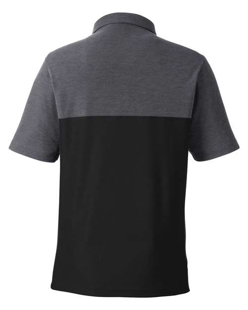 CORE365 CE112C - Men's Fusion ChromaSoftTM Colorblock Polo - Black/ Carbon Heather