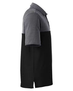 CORE365 CE112C - Men's Fusion ChromaSoftTM Colorblock Polo - Black/ Carbon Heather