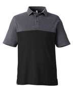 CORE365 CE112C - Men's Fusion ChromaSoftTM Colorblock Polo - Black/ Carbon Heather