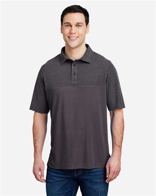CORE365 CE112C - Men's Fusion ChromaSoftTM Colorblock Polo - Carbon/ Carbon Heather
