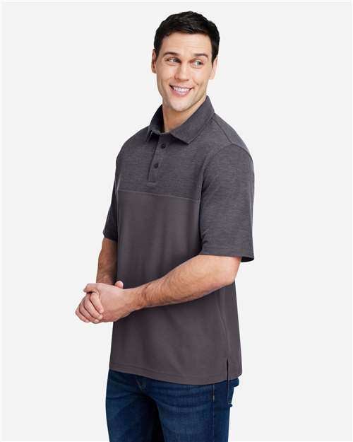 CORE365 CE112C - Men's Fusion ChromaSoftTM Colorblock Polo - Carbon/ Carbon Heather