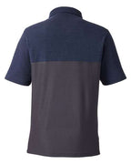 CORE365 CE112C - Men's Fusion ChromaSoftTM Colorblock Polo - Carbon/ Classic Navy Heather
