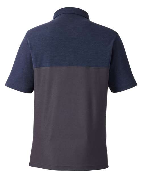 CORE365 CE112C - Men's Fusion ChromaSoftTM Colorblock Polo - Carbon/ Classic Navy Heather