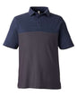 CORE365 CE112C - Men's Fusion ChromaSoftTM Colorblock Polo - Carbon/ Classic Navy Heather