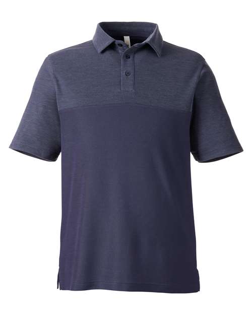 CORE365 CE112C - Men's Fusion ChromaSoftTM Colorblock Polo - Classic Navy/ Classic Navy Heather