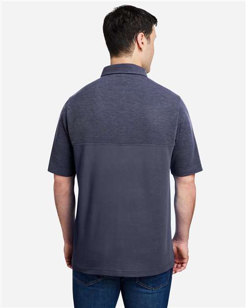 CORE365 CE112C - Men's Fusion ChromaSoftTM Colorblock Polo - Classic Navy/ Classic Navy Heather