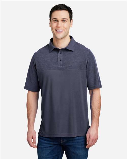 CORE365 CE112C - Men's Fusion ChromaSoftTM Colorblock Polo - Classic Navy/ Classic Navy Heather