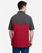 CORE365 CE112C - Men's Fusion ChromaSoftTM Colorblock Polo - Classic Red/ Carbon Heather