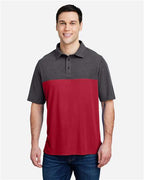 CORE365 CE112C - Men's Fusion ChromaSoftTM Colorblock Polo - Classic Red/ Carbon Heather