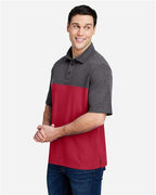 CORE365 CE112C - Men's Fusion ChromaSoftTM Colorblock Polo - Classic Red/ Carbon Heather
