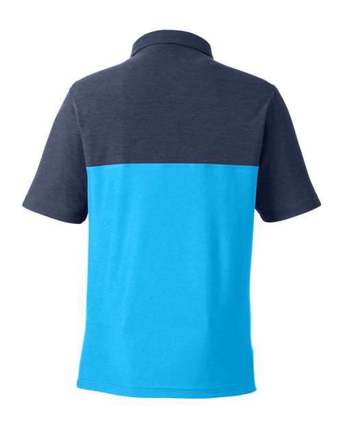 CORE365 CE112C - Men's Fusion ChromaSoftTM Colorblock Polo - Electric Blue/ Classic Navy Heather