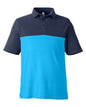 CORE365 CE112C - Men's Fusion ChromaSoftTM Colorblock Polo - Electric Blue/ Classic Navy Heather