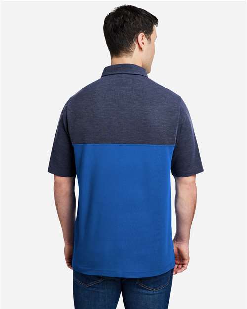 CORE365 CE112C - Men's Fusion ChromaSoftTM Colorblock Polo - True Royal/ Classic Navy Heather