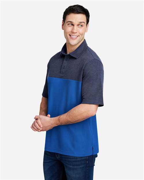 CORE365 CE112C - Men's Fusion ChromaSoftTM Colorblock Polo - True Royal/ Classic Navy Heather