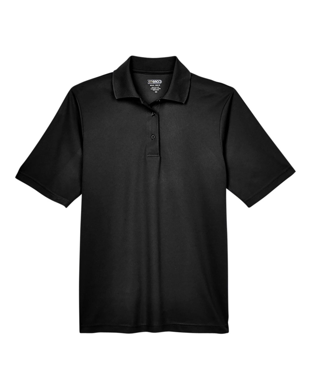 CORE365 88181T — Men's Tall Origin Performance Piqué Polo — Black (flat)