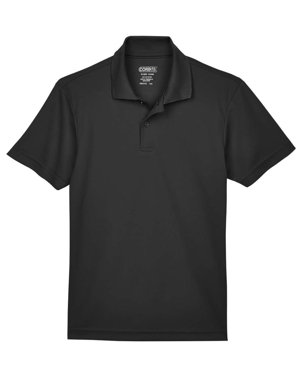 CORE365 88181Y — Youth Origin Performance Piqué Polo — Black (flat)