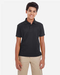 CORE365 88181Y — Youth Origin Performance Piqué Polo — Black