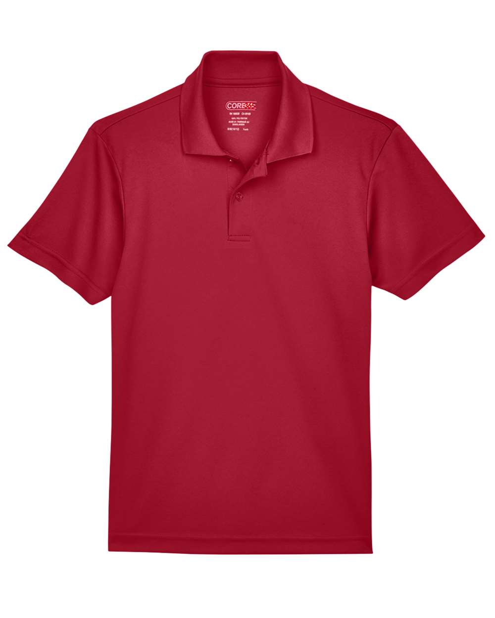 CORE365 88181Y — Youth Origin Performance Piqué Polo — Classic Red (flat)