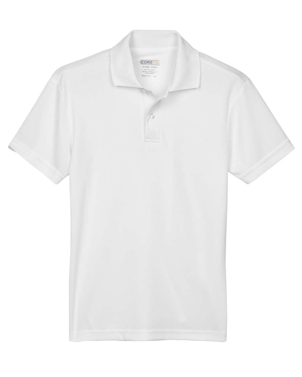 CORE365 88181Y — Youth Origin Performance Piqué Polo — White (flat)