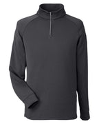 CORE365 CE801 — Unisex Fusion ChromaSoft™ Fleece Quarter-Zip Pullover — Carbon (flat)