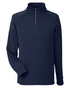 CORE365 CE801 — Unisex Fusion ChromaSoft™ Fleece Quarter-Zip Pullover — Classic Navy (flat)