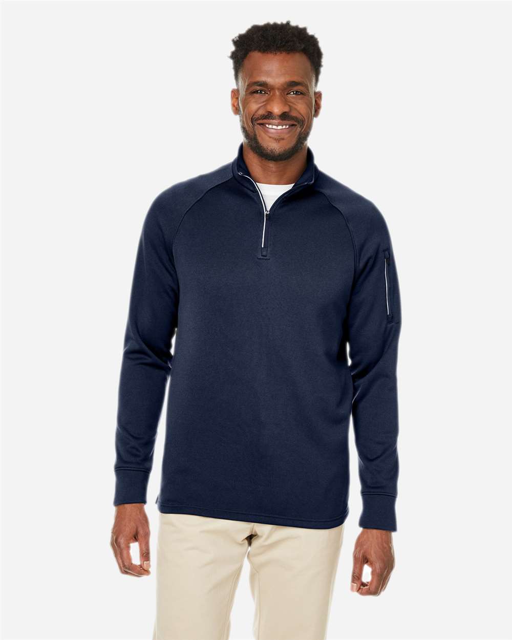 CORE365 CE801 — Unisex Fusion ChromaSoft™ Fleece Quarter-Zip Pullover — Classic Navy