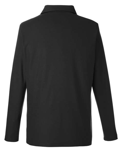 CORE365 CE112L - Men's Fusion ChromaSoftTM Long Sleeve Pique Polo - Black