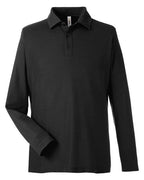 CORE365 CE112L - Men's Fusion ChromaSoftTM Long Sleeve Pique Polo - Black