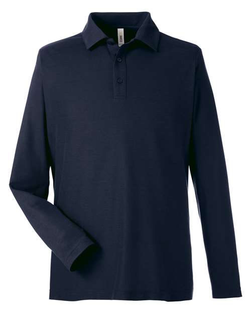 CORE365 CE112L - Men's Fusion ChromaSoftTM Long Sleeve Pique Polo - Classic Navy