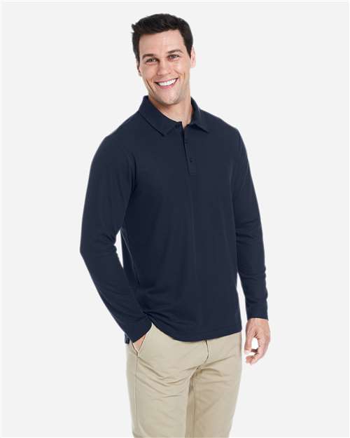 CORE365 CE112L - Men's Fusion ChromaSoftTM Long Sleeve Pique Polo - Classic Navy